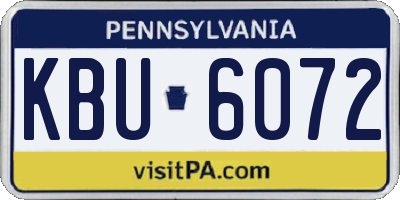 PA license plate KBU6072