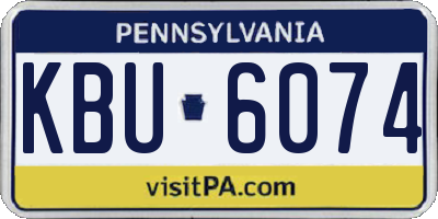 PA license plate KBU6074