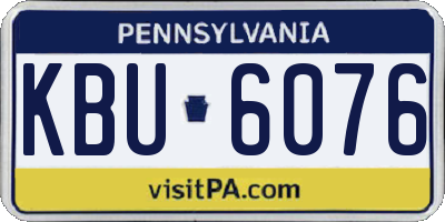 PA license plate KBU6076
