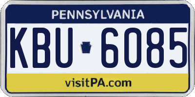 PA license plate KBU6085
