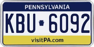 PA license plate KBU6092