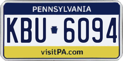 PA license plate KBU6094