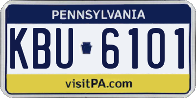 PA license plate KBU6101
