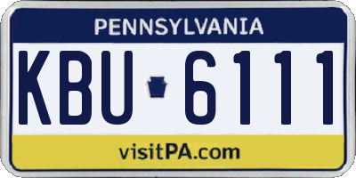 PA license plate KBU6111
