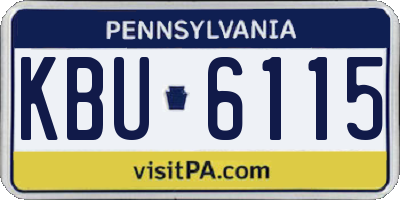 PA license plate KBU6115