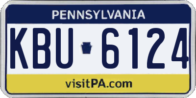 PA license plate KBU6124