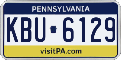 PA license plate KBU6129