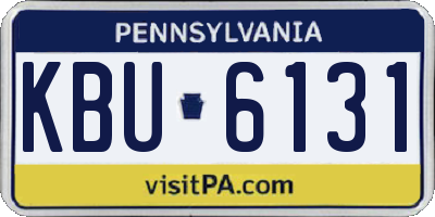 PA license plate KBU6131