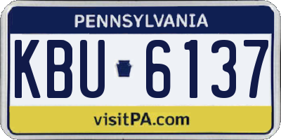 PA license plate KBU6137