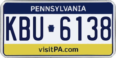 PA license plate KBU6138