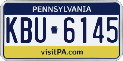 PA license plate KBU6145