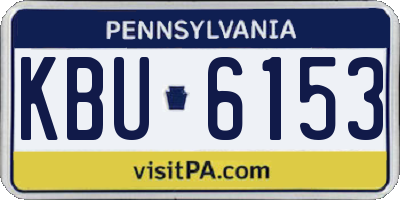 PA license plate KBU6153