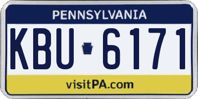 PA license plate KBU6171