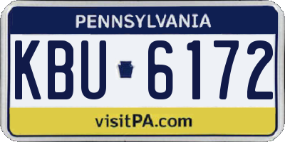 PA license plate KBU6172