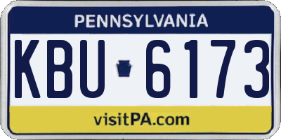 PA license plate KBU6173