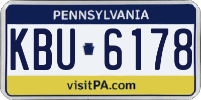 PA license plate KBU6178