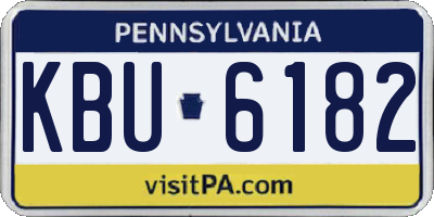 PA license plate KBU6182