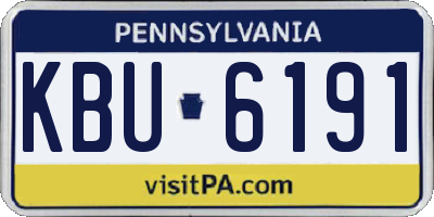 PA license plate KBU6191