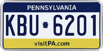 PA license plate KBU6201