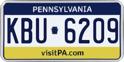 PA license plate KBU6209
