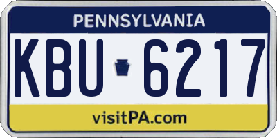 PA license plate KBU6217