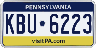 PA license plate KBU6223