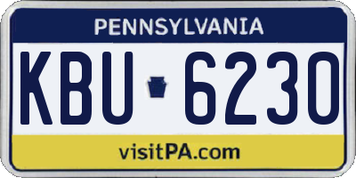PA license plate KBU6230