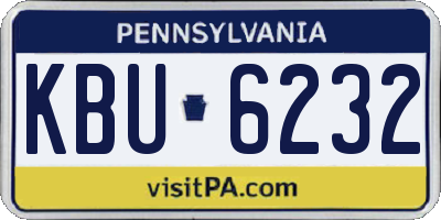 PA license plate KBU6232