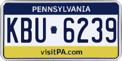 PA license plate KBU6239