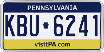 PA license plate KBU6241