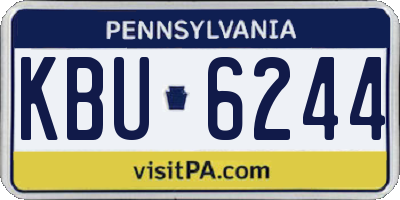 PA license plate KBU6244