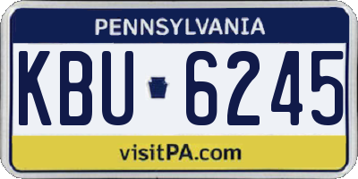 PA license plate KBU6245