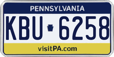 PA license plate KBU6258