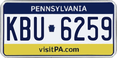 PA license plate KBU6259