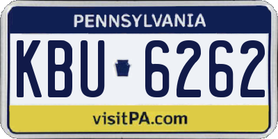 PA license plate KBU6262