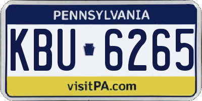 PA license plate KBU6265