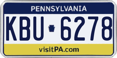 PA license plate KBU6278