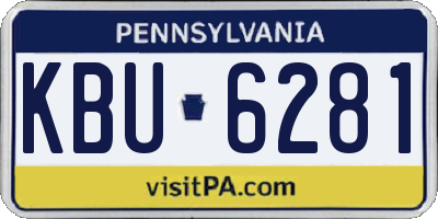 PA license plate KBU6281