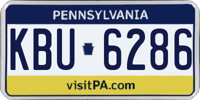 PA license plate KBU6286