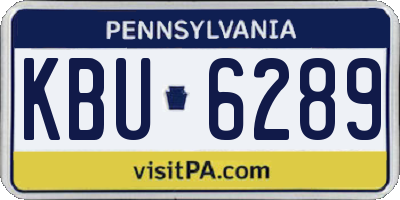 PA license plate KBU6289