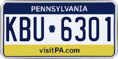 PA license plate KBU6301