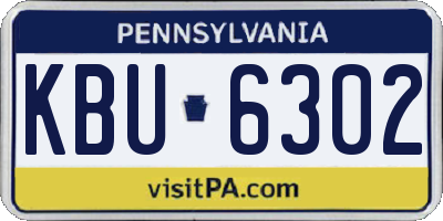 PA license plate KBU6302