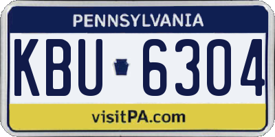 PA license plate KBU6304