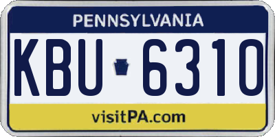 PA license plate KBU6310