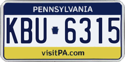 PA license plate KBU6315