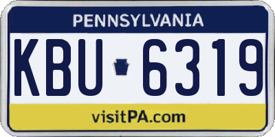 PA license plate KBU6319