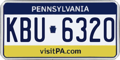 PA license plate KBU6320