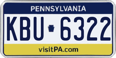 PA license plate KBU6322