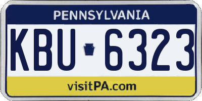 PA license plate KBU6323
