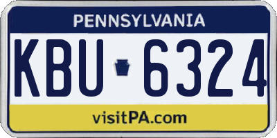 PA license plate KBU6324